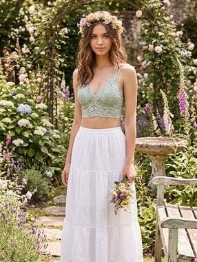 Light Grey/Blue Victoria's Secret PINK Floral Crocheted 💙 Bralette